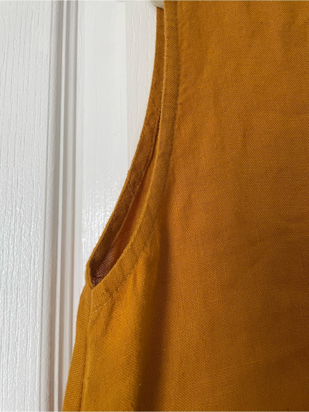 notPERFECTLINEN V-Neck Sleeveless Tunic Top - Saffron yellow - Picture 4 of 4